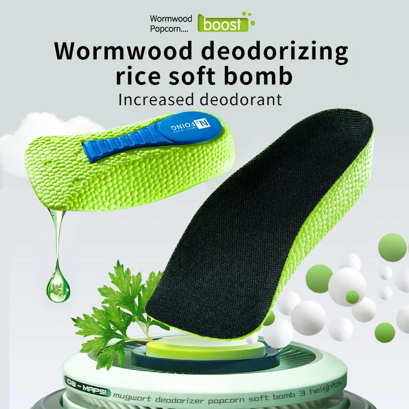 Height Increase Shoe Insoles for Men Women Arch Support Orthopedic Insoles Sneakers Heel Lift Templates Memory Foam Shoe Inserts
