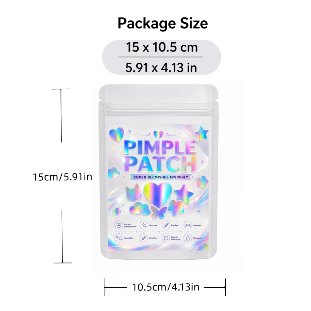 232/580/812pcs Iridescent Mixed-Shape Pimple Patches, Ultra-Thin, Breathable, Skin-Friendly for Daily Wear