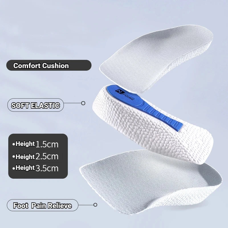 Height Increase Shoe Insoles for Men Women Arch Support Orthopedic Insoles Sneakers Heel Lift Templates Memory Foam Shoe Inserts