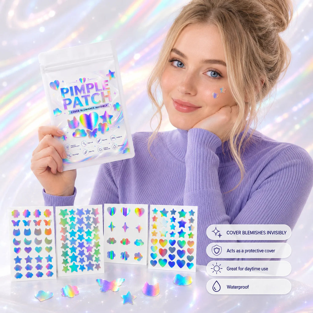 232/580/812pcs Iridescent Mixed-Shape Pimple Patches, Ultra-Thin, Breathable, Skin-Friendly for Daily Wear