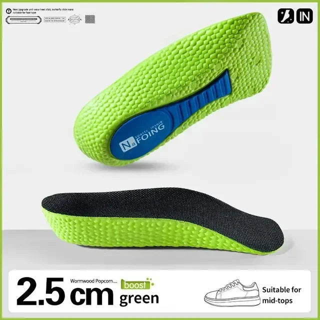 Height Increase Shoe Insoles for Men Women Arch Support Orthopedic Insoles Sneakers Heel Lift Templates Memory Foam Shoe Inserts