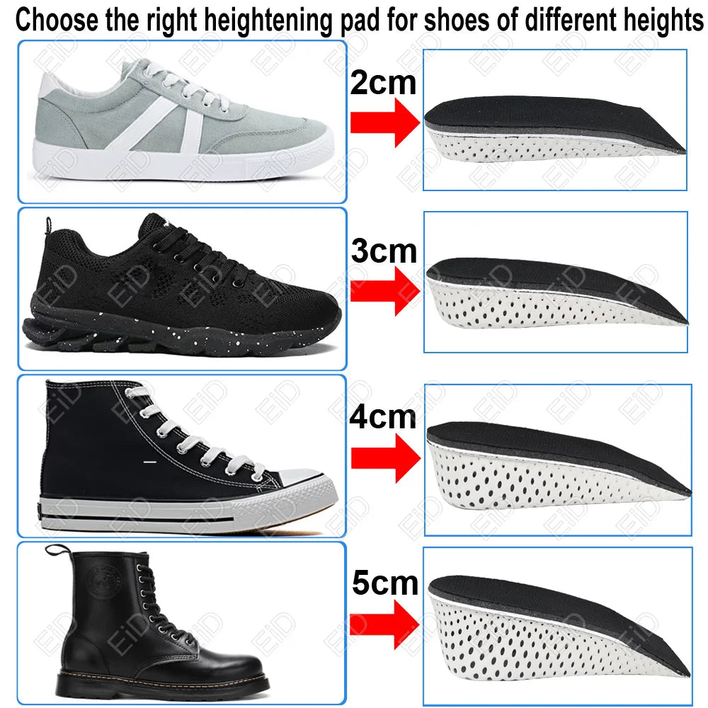Best Height Increase Insoles Men Women Shoes Flat Feet Arch Support Orthopedic Insoles Sneakers Heel Lift Memory Foam Shoe Pads
